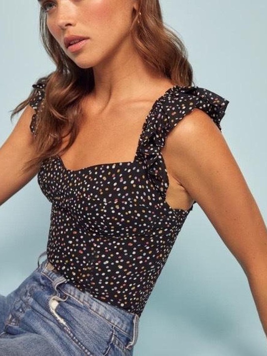 Reformation Tops - Reformation Lisbon Top in Confetti